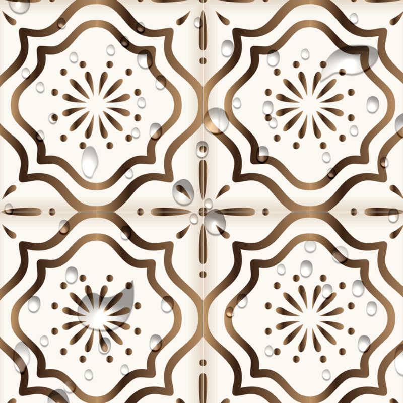 Carreau de mosaïque auto-adhésif en vinyle 5 po x 5 po, Or