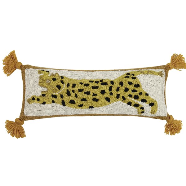 Leaping Cheetah Neutral Dune Throw Pillow