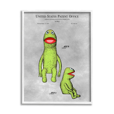 «Vintage Frog Puppet Diagram» par Karl Hronek - impression sur bois
