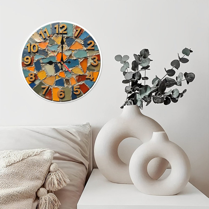 Mosaic Tile Clock Wall Decor Home Decor