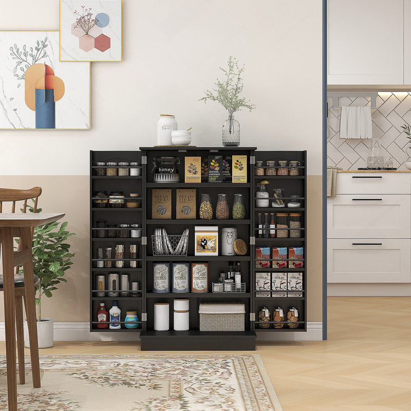 Pantry Cabinet With Adjustable Shelves, Doors