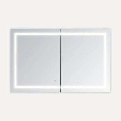 Armoire à pharmacie avec désembueur à DEL, l 40 po x H 30 po x P 5 po Cieren, gradateur, miroir grossissant à DEL réglable 3X, prises électriques