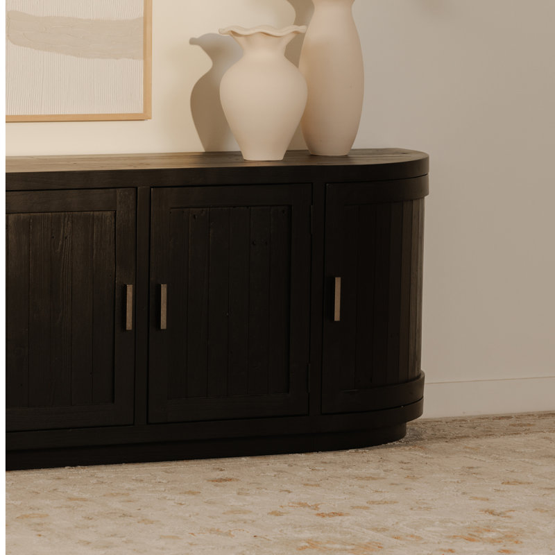 Rudi Solid Wood TV Stand, Black
