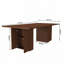 Table de salle à manger de 78 pouces de long avec base de rangement - placage en bois naturel, maison de campagne moderne