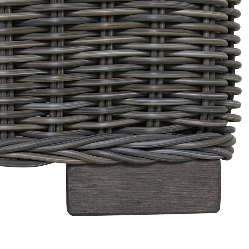 Rustic Woven Lounge Chair, Slate Gray, Rollo Chambray, Welt