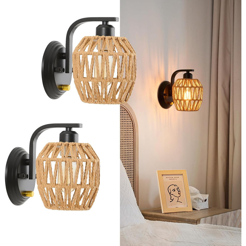 Ensemble de deux appliques murales Boho
