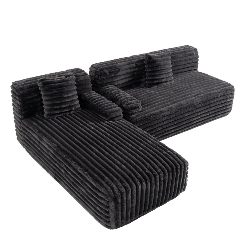 Canapé modulaire 110 po Cloud, Tissu noir
