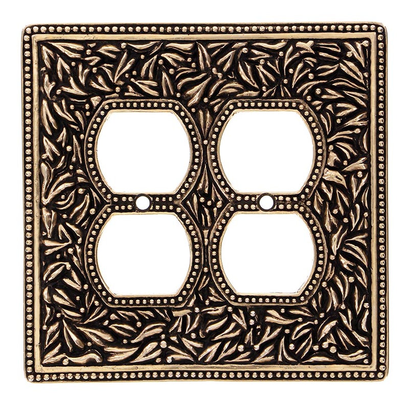 San Michele 2-Gang Duplex Outlet Wall Plate, Antique Gold