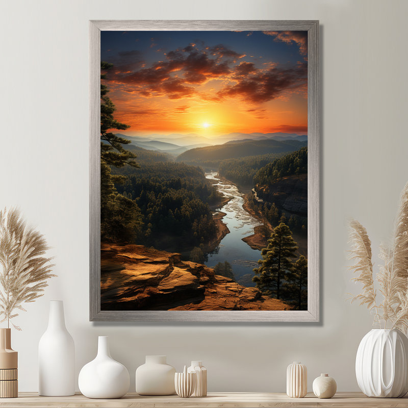 «Georgia Landscape - Georgia», reproduction sur toile, H 40 po x l 30 po x P 1,5 po, Cadre flottant doré