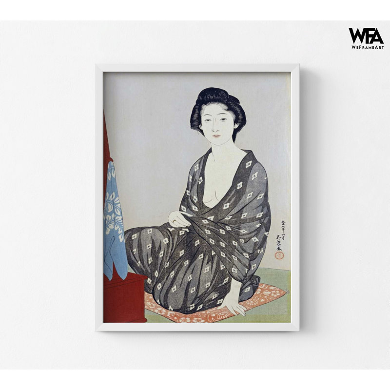 Affiche asiatique, reproduction d'art asiatique, H 40 po x l 30 po, Reproduction encadrée sans passe-partout, Blanc