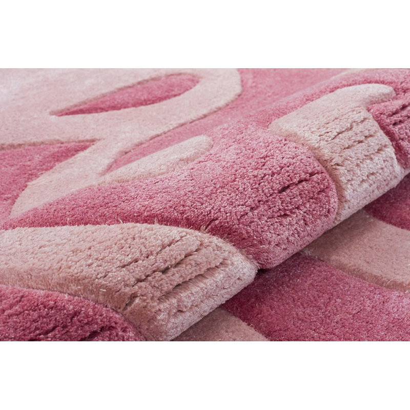 Tapis rose Viscose, Tapis de couloir 2 pi 7 po x 6 pi 7 po