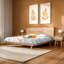 Lit à panneau en bois d'acacia Camiah, beige-386371717