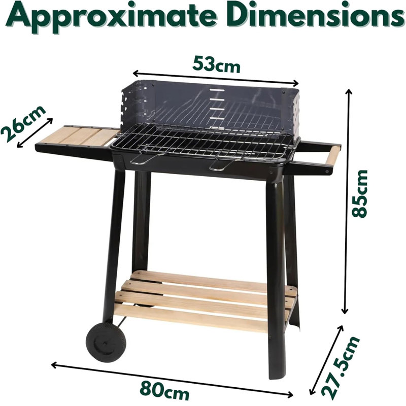 Charcoal BBQ Grill with Wheels