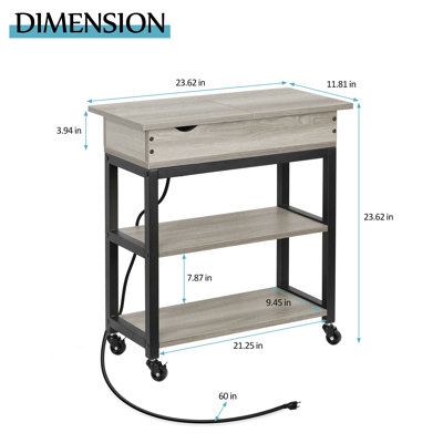 End Table and Built-In Outlets