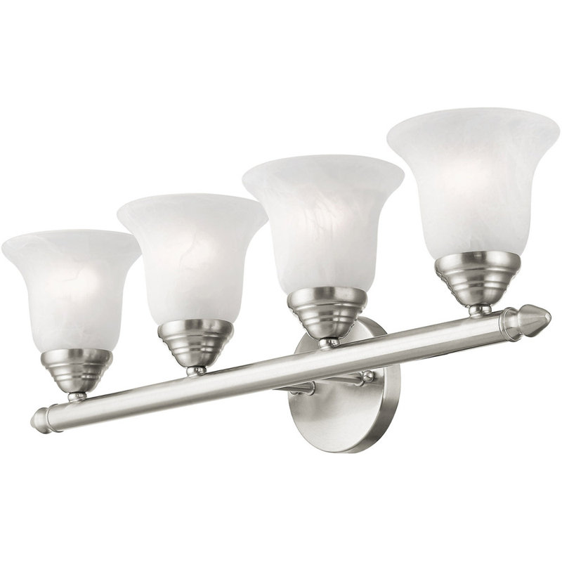 Éclairage pour meuble-lavabo 4 lumières Fey, Nickel brossé