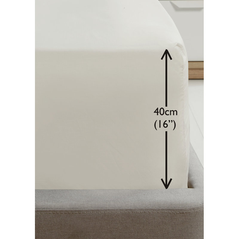 Asaru Cotton Blend Fitted Sheet, Cream, Super King (6')