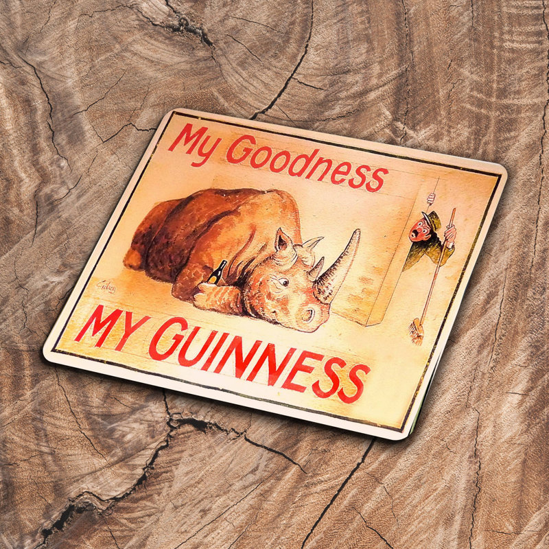 Stinnett My Goodness My Guinness Rhino Sign, 25cm H x 20cm W