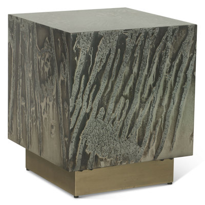 Table d'appoint Odessa 20 po en patine du désert avec base en laiton