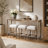 Frosted Glass Console Table With 3 Stools