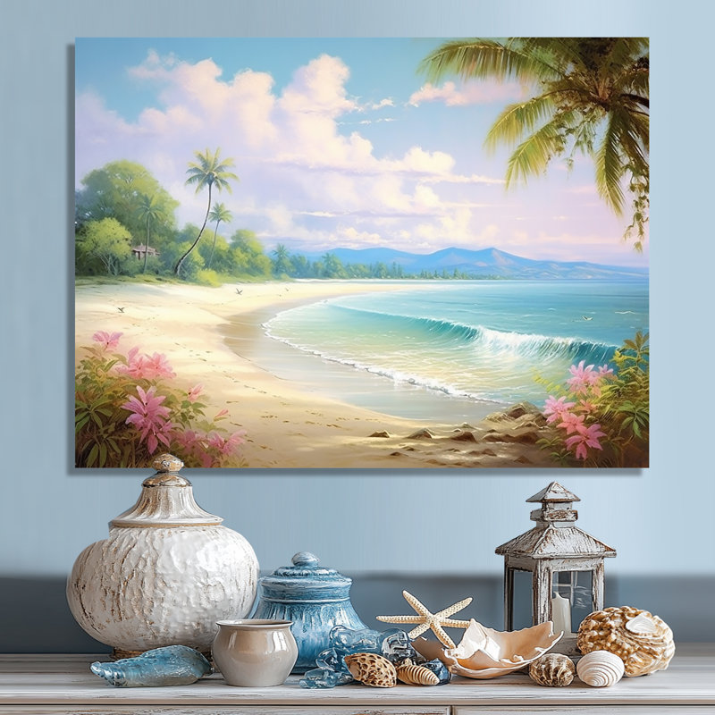 Rourke - plage et océan, art mural, Métal métal, H 12 po x l 20 po x P 1 po