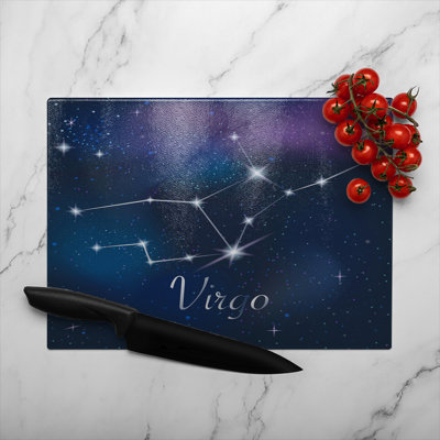 Zodiac Sign Virgo Dining Glass Chopping Board