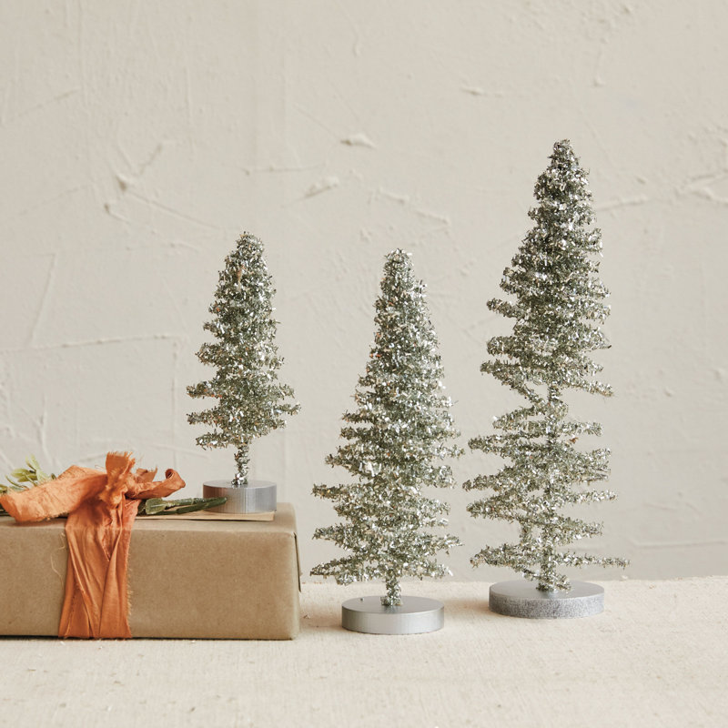 Tinsel Trees With Glitter