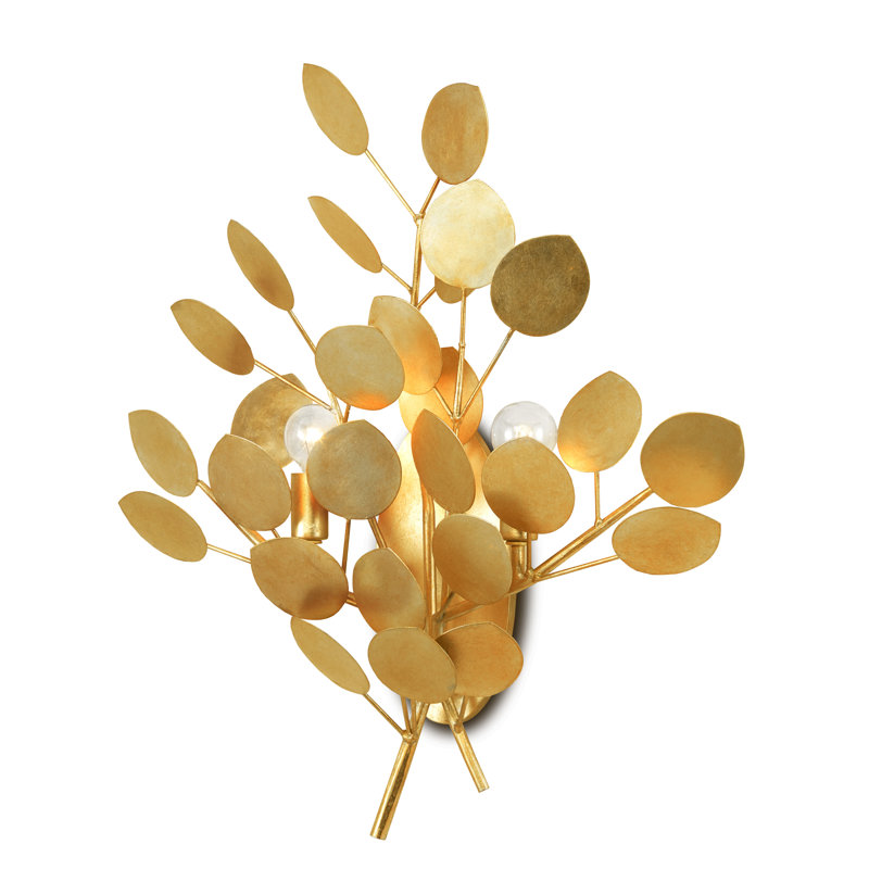 Lunaria 2 - Light Armed Sconce, Contemporary Silver Leaf