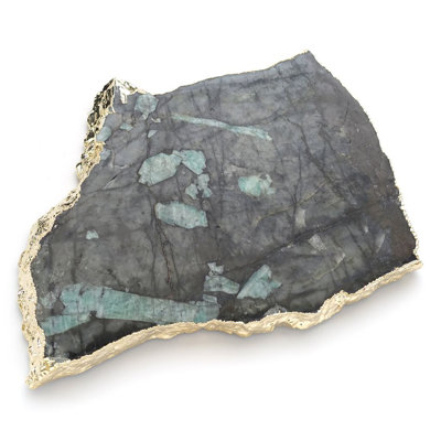 Kiva Platter Medium, Emerald & Gold