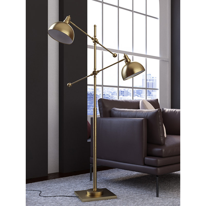 Lampe de travail sur pied 59 po Jett, Laiton brossé