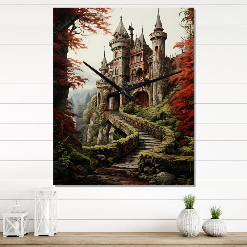 Horloge murale Châteaux, H 32 po x l 16 po x P 1 po