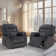 Soft Velvet Fabric Recliner Chair With Massage And Heat Functions Set Of 2