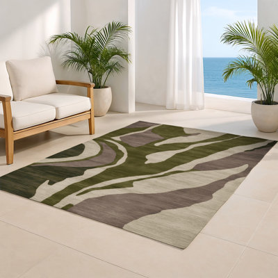 Watercolor Brown Indoor and Outdoor Area Rug