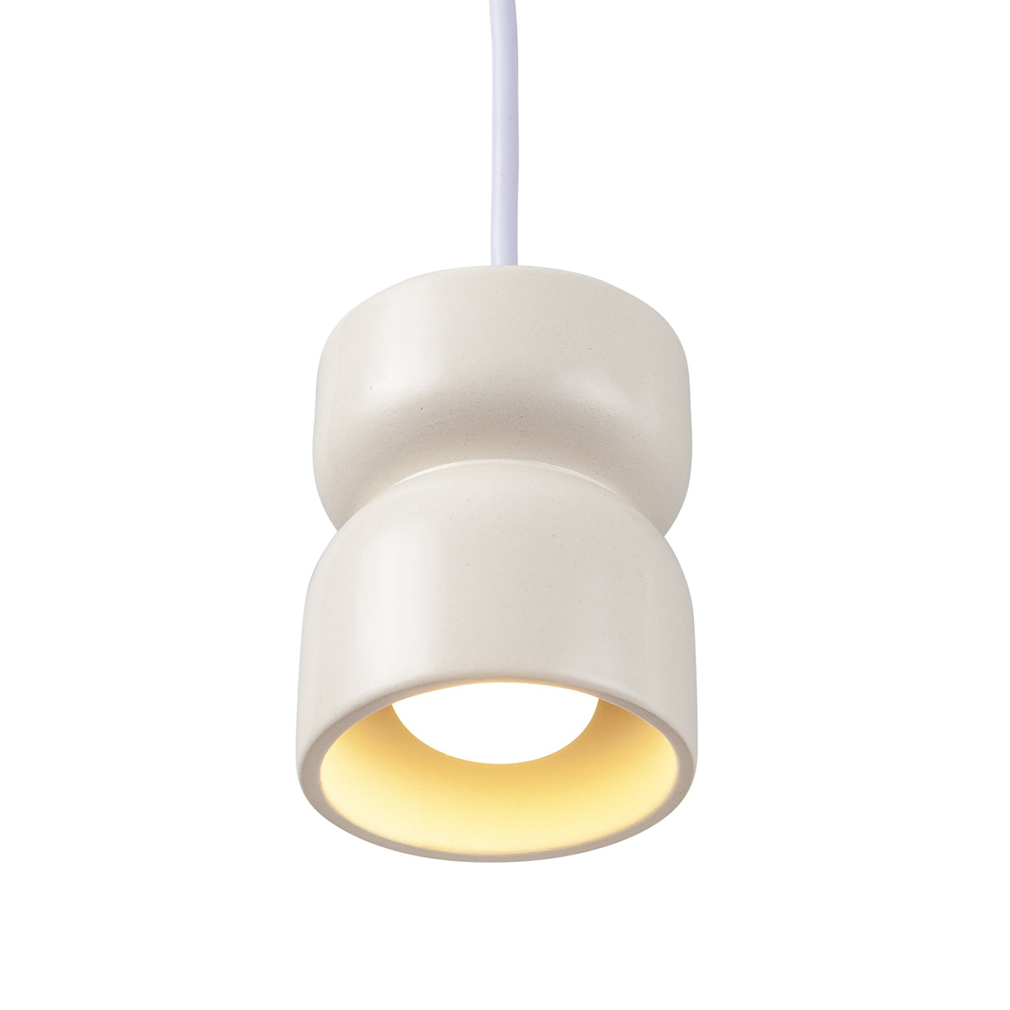Nysta Ceramic Dimmable Pendant, Matte White, Dark Bronze