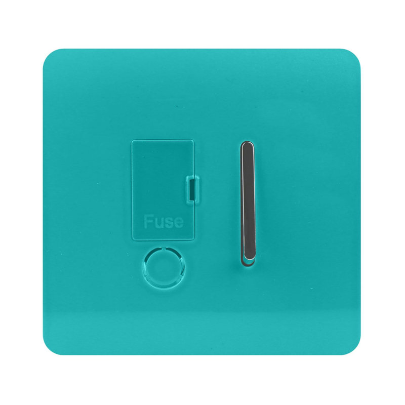 Trendi Switch 13 Amp Fused Sur with Flex Outlet, Bright Teal
