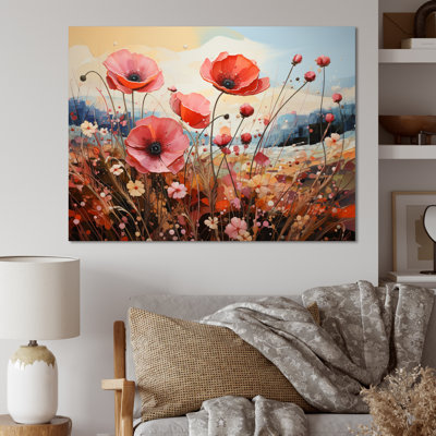 " Countryside Red Poppy Field V "