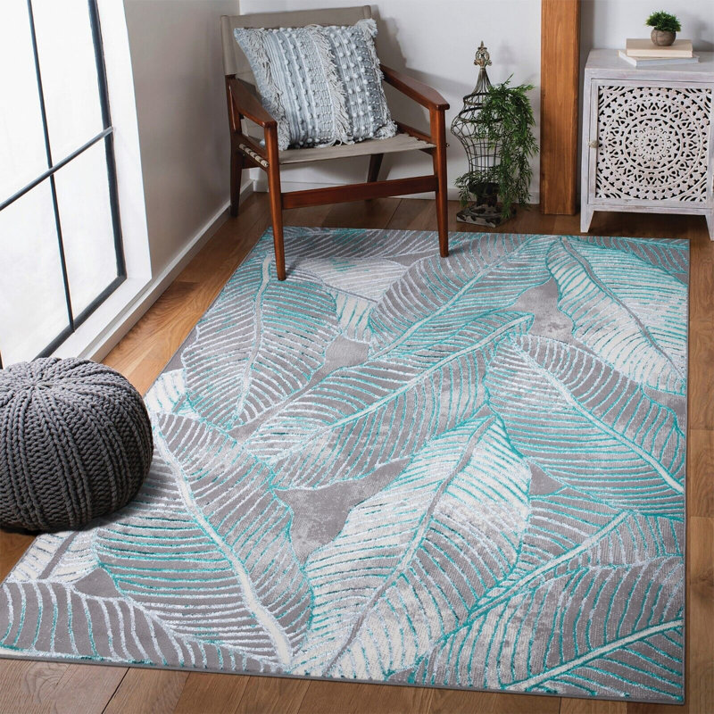 Hyder Floral Indoor / Outdoor Area Rug, Rectangle 60 x 110cm