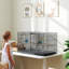 Bird Cage with Divider 4 Wooden Perches Slide Out Tray Black