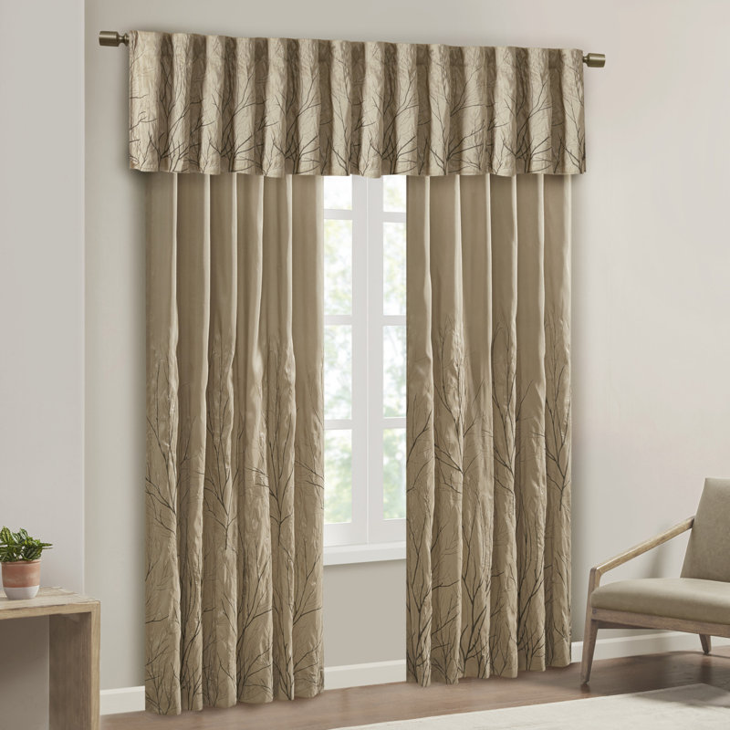 Embroidered Window Valance 50X18", Tan