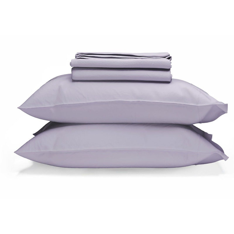 Organic Cotton Sheet Set 300TC Percale, Undyed, King Sheet Set with 2 Pillowcases