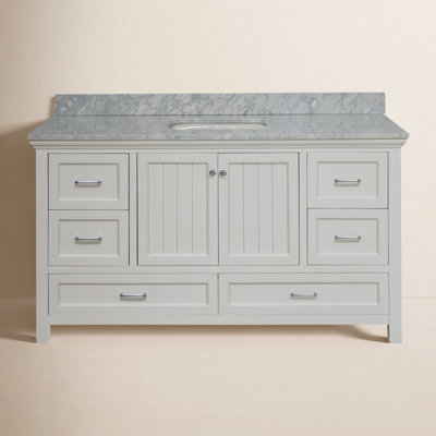 Maven 60" Carrara Marble Single Bathroom Vanity
