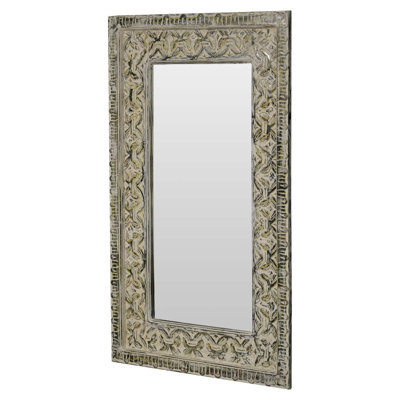 36" Large Reclaimed Wood Wall Mirror for Bathroom Vanity