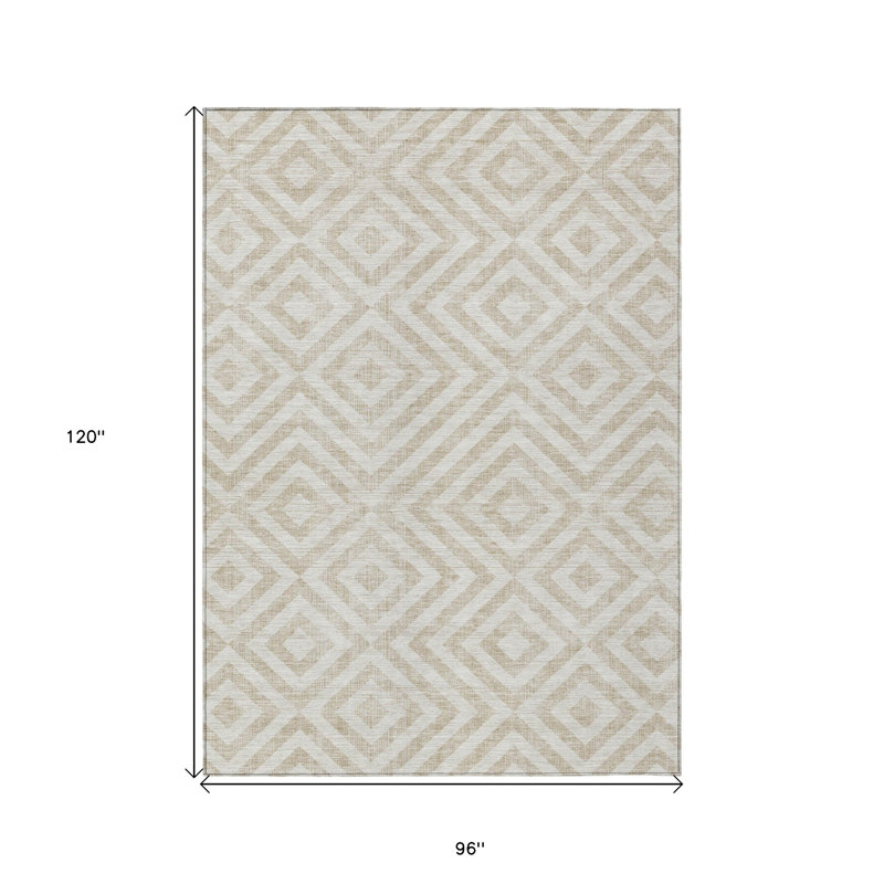 Tapis intérieur / extérieur lavable 8 pi x 10 pi ivoire et beige