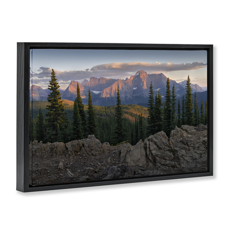 Toile flottante encadrée Diurnal Mountain, Cadre flottant noir de jais, H 17 po x l 25 po
