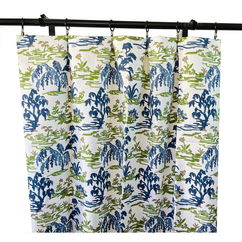 Rideaux en lin vert et bleu, L 50 po x L 50 po