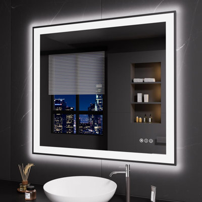 Miroir de salle de bain sans cadre à DEL, miroir intelligent