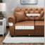 Fauteuil confortable en simili cuir avec repose-pieds, salon moderne