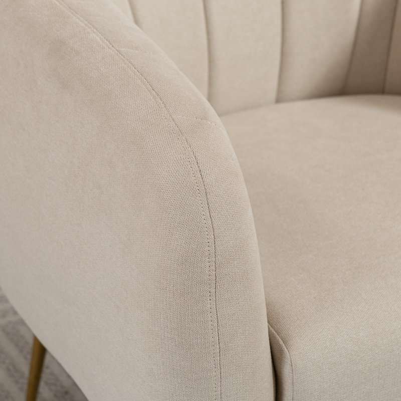 Upholstered Armchair, Beige