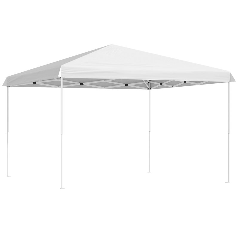 13' X 13' Pop Up Canopy Tent, Instant Sun Shelter, Tents For Parties, Height Adjustable For Outdoor, Garden, Patio, Parties, White