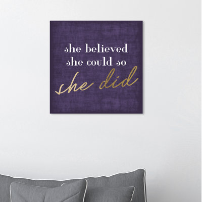 " She Could She Did Purple " by Oliver Gal