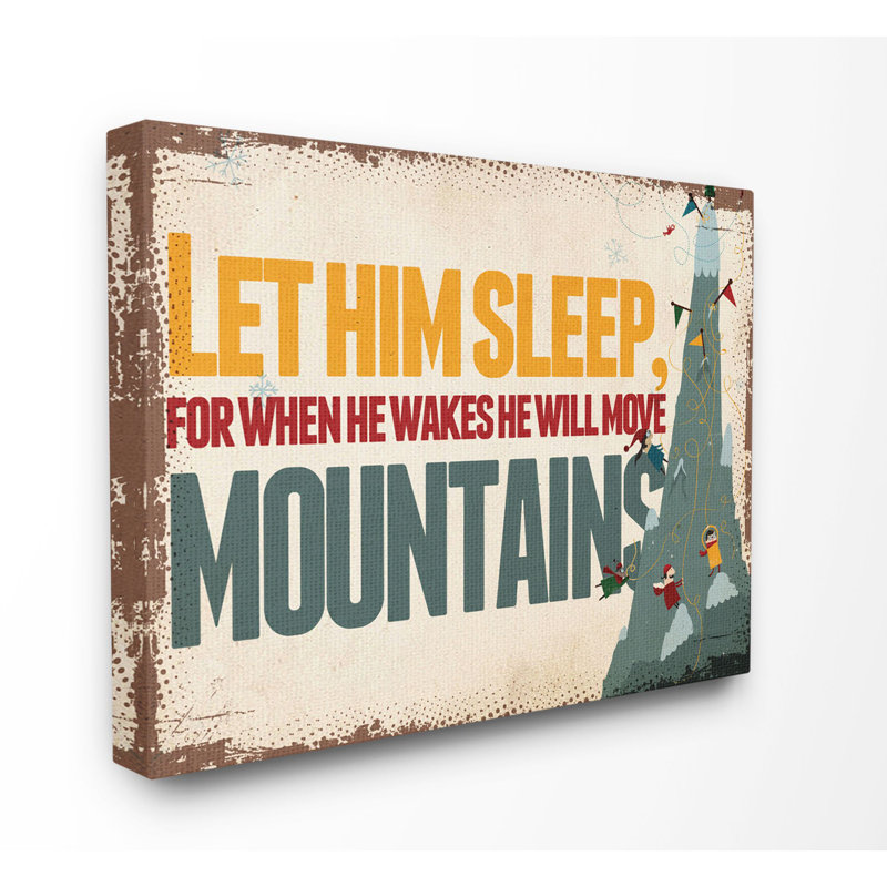 Art de grimpeur de montagne «Let him Sleep» de Lerch, Toile tendue, H 30 po x l 40 po